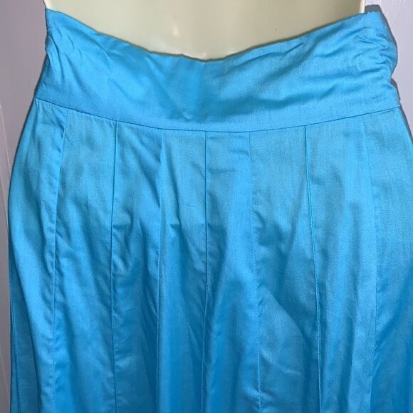 Vintage handmade aqua blue chintz maxi skirt - Picture 6 of 8